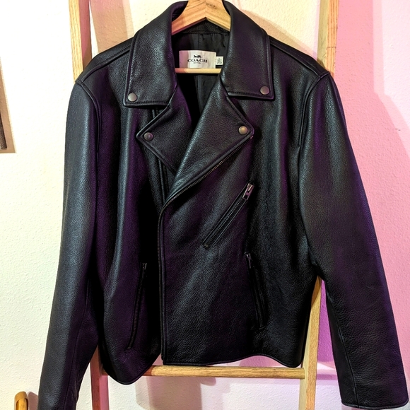 Coach leather motorcycle style jacket - Picture 1 of 6